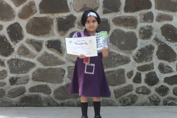 Miss Aradhya Adkar from Jr.KG bagged second prize in kathakathan competition at Jnananprabodhini school Nigdi pune